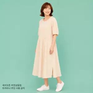 소고 니트배색 반팔 롱 원피스 AJ2PA08