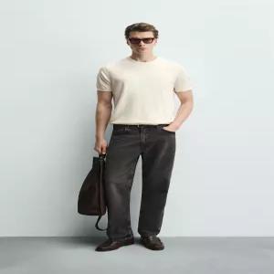 ZARA 베이직 레귤러핏 니트 티셔츠 - 크림 0304/426/712