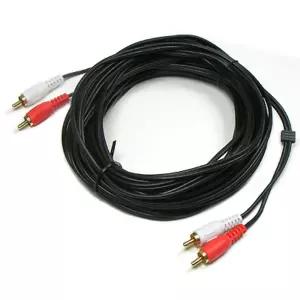 Coms RCA 2선 케이블 음성 2RCA M 10M오디오연장 음향 스피커연결 광오디오 사운드연결 RCA2 스테레오