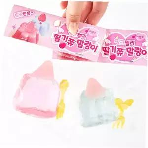 핑크 딸기 젤리 모양 16p 스퀴시 완구 촉감놀이 어린이 선물 감성 소품 장난감