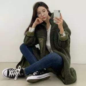 가을겨울 여자겨울점퍼 아우터 롱후리스 롱뽀글이