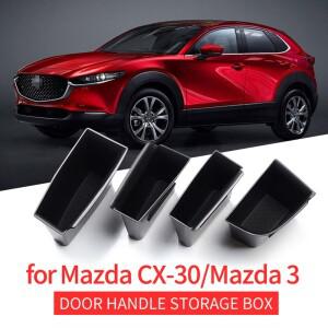 Mazda 3 CX-30 2019-2024 용 LLED 트레이 자동차 사이드 도어 핸들 보관함 왼쪽 방향타 주최자 컨테이너 액