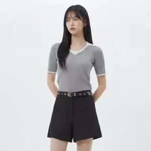 랩 배색카라 레이어드 니트풀오버 AS2KH560