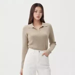 랩 카라 브이넥 니트 AR1KHS40