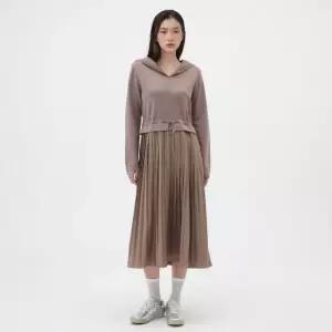 랩 러 카라 배색 주름 니트원피스 AR1WO220