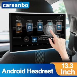 Carsanbo 13.3'' 안드로이드 자동차 머리 받침 모니터 디스플레이 TV 무선 1080P WIFI 블루투스 Airplay 태
