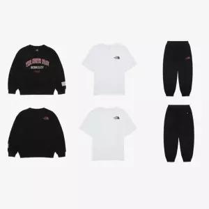 [매장판] 노스페이스 키즈 맨투맨 티셔츠 반팔티 바지 고 투 3PCS 세트 코디 블랙 NM5M