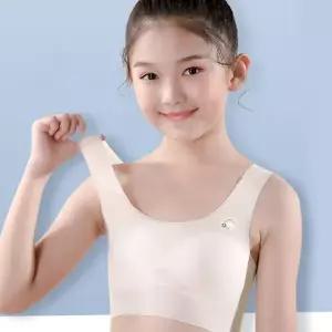 여아 브라 심리스 노와이어 스포츠브라 주니어 브라 패드 학생 캐미솔 민소매