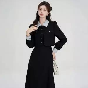 여성 봄 가을 빅 사이즈 롱 원피스 오피스룩 정장 원피스 데일리룩 셔츠 카라 원피스