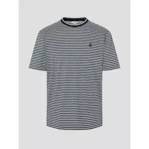 빈폴 26SS BC6442C76R 멀티 스트라이프 라운드넥 티셔츠 - 네이비