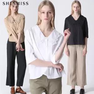 [쉬즈미스(SHESMISS)] 코튼 레이스 칼라 셔츠 (택가격: 218000원)
