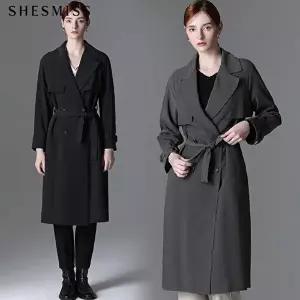 [쉬즈미스][쉬즈미스(SHESMISS)] 더블 브레스트 래글런 트렌치 코트 (택가격: 328000원)