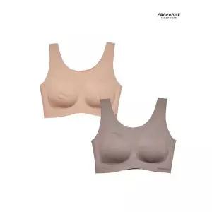 [크로커다일] 소프트 나일론모달 패드일체형 U넥 브라2종 토프베이지 모카무스 CDWBR5O1516