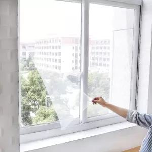 붙이는 창문 모기장 찍찍이 방충망 150x200 창문 모기장 붙이는방충망 필터 벌레차단 찍찍이방충망