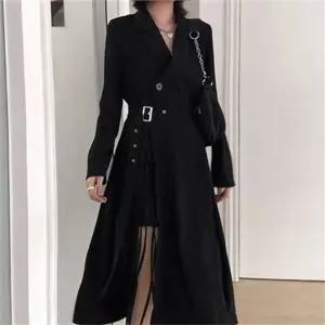 모던 여성 롱 원피스 테일러드 여성 벨트 원피스 빅사이즈 데일리