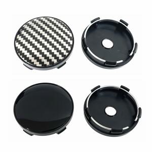 4개 60mm 휠 센터 캡 로고 없는용 시트로엥 자동차 림 허브캡 방진 커버 액세서리 실버 블랙