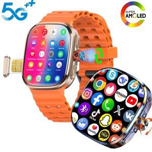 네스트 M99 미니 2.4인치 AMOLED 스마트워치 5G LTE 안드로이드 13.0 터치 ID 지문 잠금 해제 GPS WiFi SIM