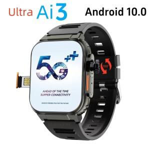 울트라 Ai3 5G LTE 스마트워치 위드180 °   회전 카메라 구글 플레이 GPS 와이파이 2.29인치 AMOLED HD 디