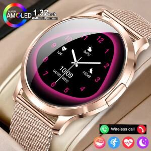 LIGE 2026 신형 스마트워치 여성용 1.32'' AMOLED 3D 곡면 스크린 DIY 커스텀 다이얼 블루투스 통화 음성
