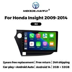 Navifly 안드로이드 올인원 자동차 라디오 2GB+32GB 무선 카플레이용 혼다 인사이트 2 2009 - 2014 내비게