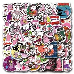 10/30/55pcs Curage 겁쟁이 개 만화 스티커 장식 DIY 수하물 스케이트 보드 전화 자전거 데칼