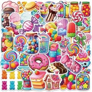 50PCS 다채로운 사탕 스티커 낙서 DIY 일기 전화 케이스 수제 스크랩북 미적