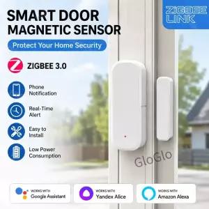 스마트 Zigbee3.0 도어 접촉식 창문 센서 자기 개폐 모니터 도난 경보기 라이프 원격 경고 음성 연결
