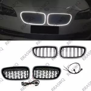 BMW 5시리즈 F10 F11 2010-2016 LED 흰색 앞 범퍼 그릴 호환
