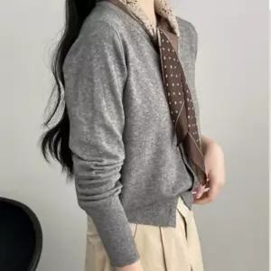 가을 단추 여성 카디건 봄 베이직 라운드넥 간절기 니트 슬림핏 가디건 긴팔