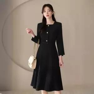 시크라인 히드앤 스퀘어넥 벨트 플레어 원피스