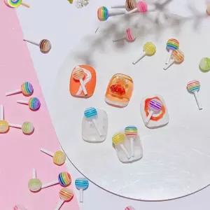 네일아트 달콤 막대사탕 파츠 3mm 6mm 2종 막대사탕파츠 젤네일 사탕네일파츠 사탕파츠
