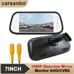 Carsanbo 7인치 후방 거울 모니터 4PIN RCA 인터페이스 지원 ALED CVBS 신호 5가지 종류의 레퍼런스 라인