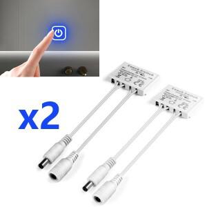 2PCS LED 라이트 스트립 미러 컨트롤러 DC12V Srepless Dimming 홈 스위치에 대 한 팩 터치 조 집열판 기