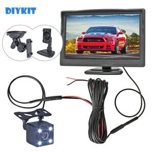 DIYKIT-5 인치 TFT LCD 자동차 모니터, 차량 후방 리버스 백업 LED 카메라 비디오 주차 시스템 쉬운 설치,