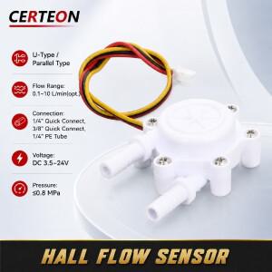 ZJS303 물 유량 센서 홀 효과 액체 0.1-10L/min 1/4 3/8 포트 커피 머신 정수기용