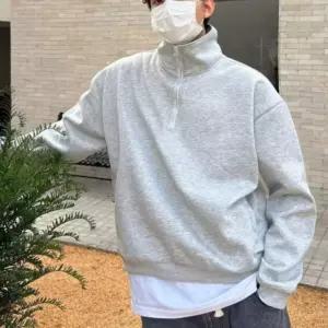 남성 캐주얼 무지 긴팔 하프집업 반집업 맨투맨 티셔츠