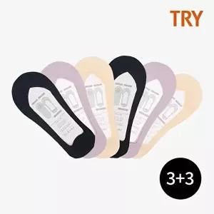 [트라이][트라이] 여성 페이크 삭스 안벗겨지는 무봉제 쿨 덧신 3+3