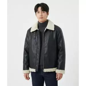 VTWO 7097-1 비건레더 무스탕_블랙