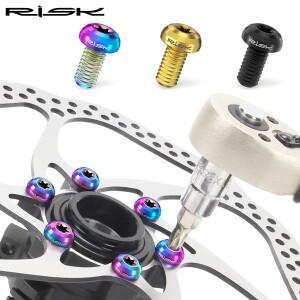 위험 12PCS M5 * 10MM 자전거 디스크 브레이크 로터 고정 볼트 TC4 티타늄 자전거 MTB 자전거 초경량 브레