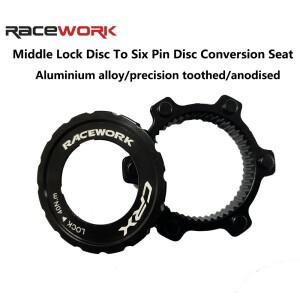 RACEWORK 센터록-6 홀 어댑터 센터 잠금 변환 MTB 도로 자전거 디스크 브레이크용 6 볼트 로터 어댑터