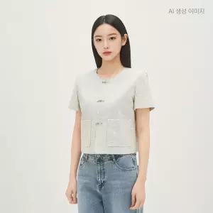 로엠 금속장식 칼라리스 반팔자켓 RMJKG25R14