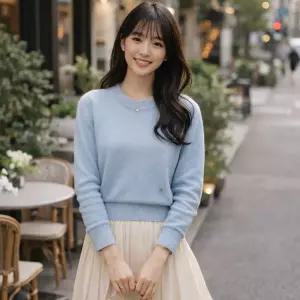 듀엘 볼륨 슬리브 울 니트 풀오버 D254KSK049