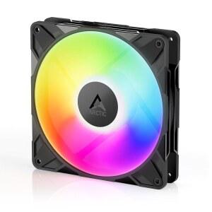 ARCETIC P14 Pro A-RGB (블랙) - 강력한 프리미엄 팬, 140mm PWM Y-케이블 스플릿, 400-2500 RPM, 0 RPM 5% PWM, 5V 디지털 RGB, 유체 다이내믹 베어링 블랙