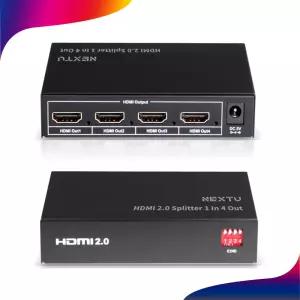 넥스트유 NEXT 404SP4K60 UHD 1:4 HDMI2.0 분배기 EDID 딥스위치