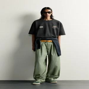 ZARA 워싱 이펙트 노티컬 프린트 스웨트셔츠 - 다크 앤트러사이트 그레이 0495/330/898