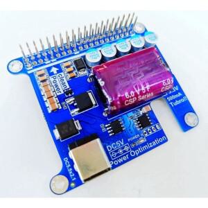 5f 슈퍼커패시터 전원 필터 보드 DC 5V 입력, 2.1mm 잭 및 지원, 3V TVS 보호 출력 채널