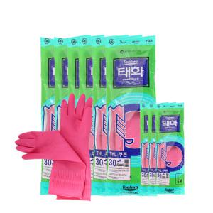 고무장갑/L/10개/태화/꽃밴/국산/정품고무/설거지장갑/청소용품/욕실청소/캠핑/천연/청원상사