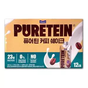 해핑몰 코스트코 매일 퓨어틴 커피 쉐이크 3960ml330ml x 12개 단백질 23g 음료 515539