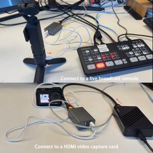 UVC USB 카메라를 HDMI 비디오 컨버터로 연결하여 Pocket3/4를 라이브 스트리밍 스테이션/TV 모니터 화면