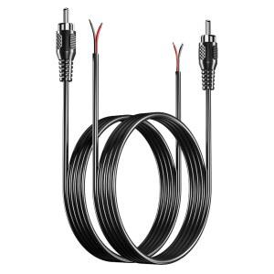 PANPEO 스피커 와이어용 RCA 20AWG 무피복 케이블 RCA 플러그 어댑터 수리용 와이어 오디오 비디오 AV 리시버 TV 서브우퍼 (2팩 6.6피트)